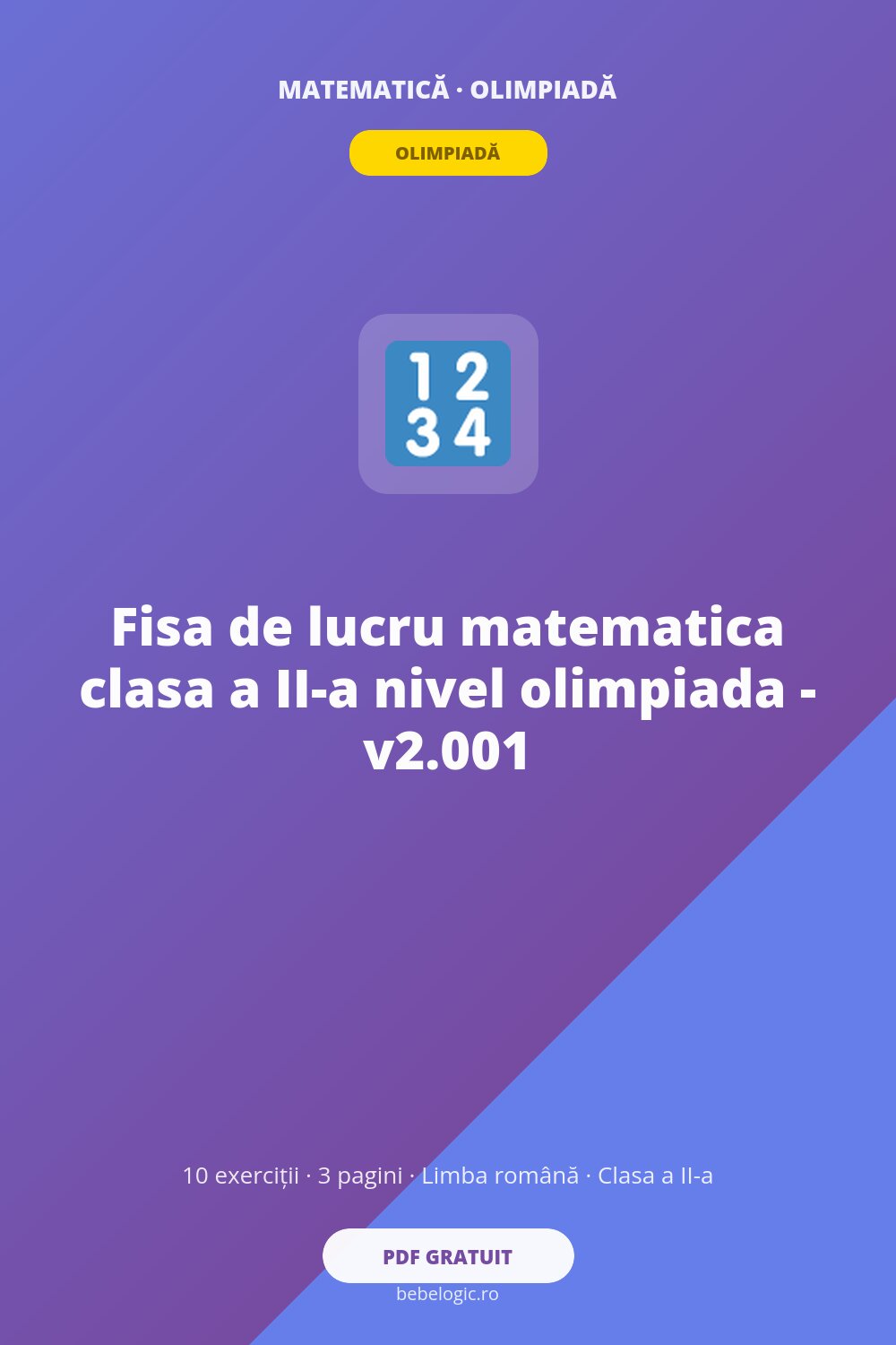 Fisa de lucru matematica clasa a II-a nivel olimpiada – v2.001
