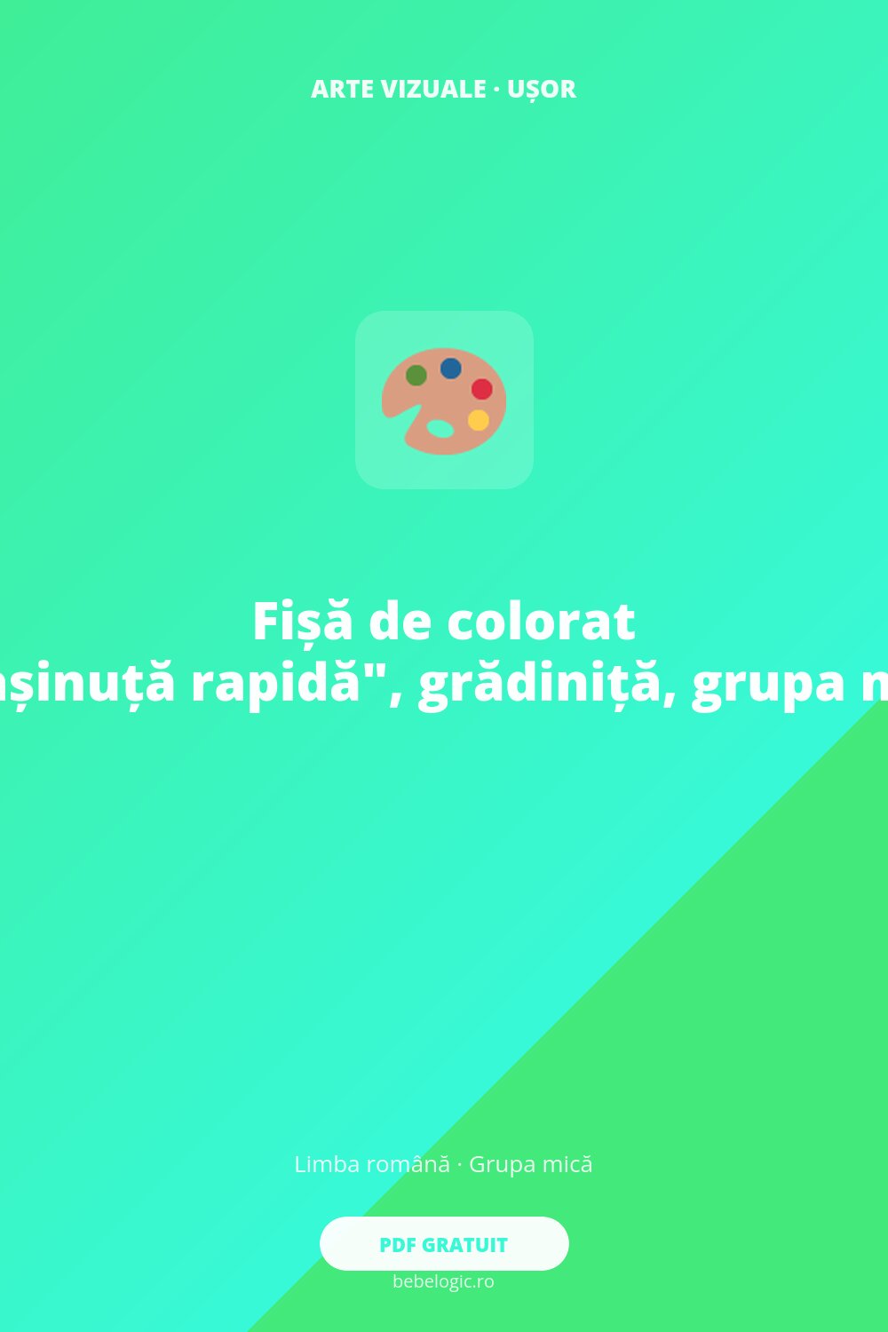 Fișă de colorat „Mașinuță rapidă”, grădiniță, grupa mică