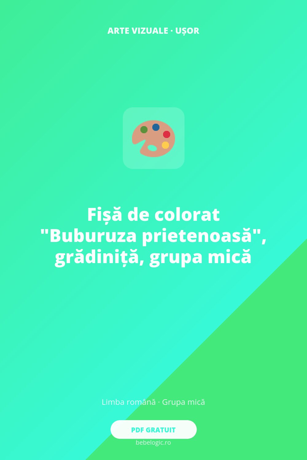 Fișă de colorat „Buburuza prietenoasă”, grădiniță, grupa mică