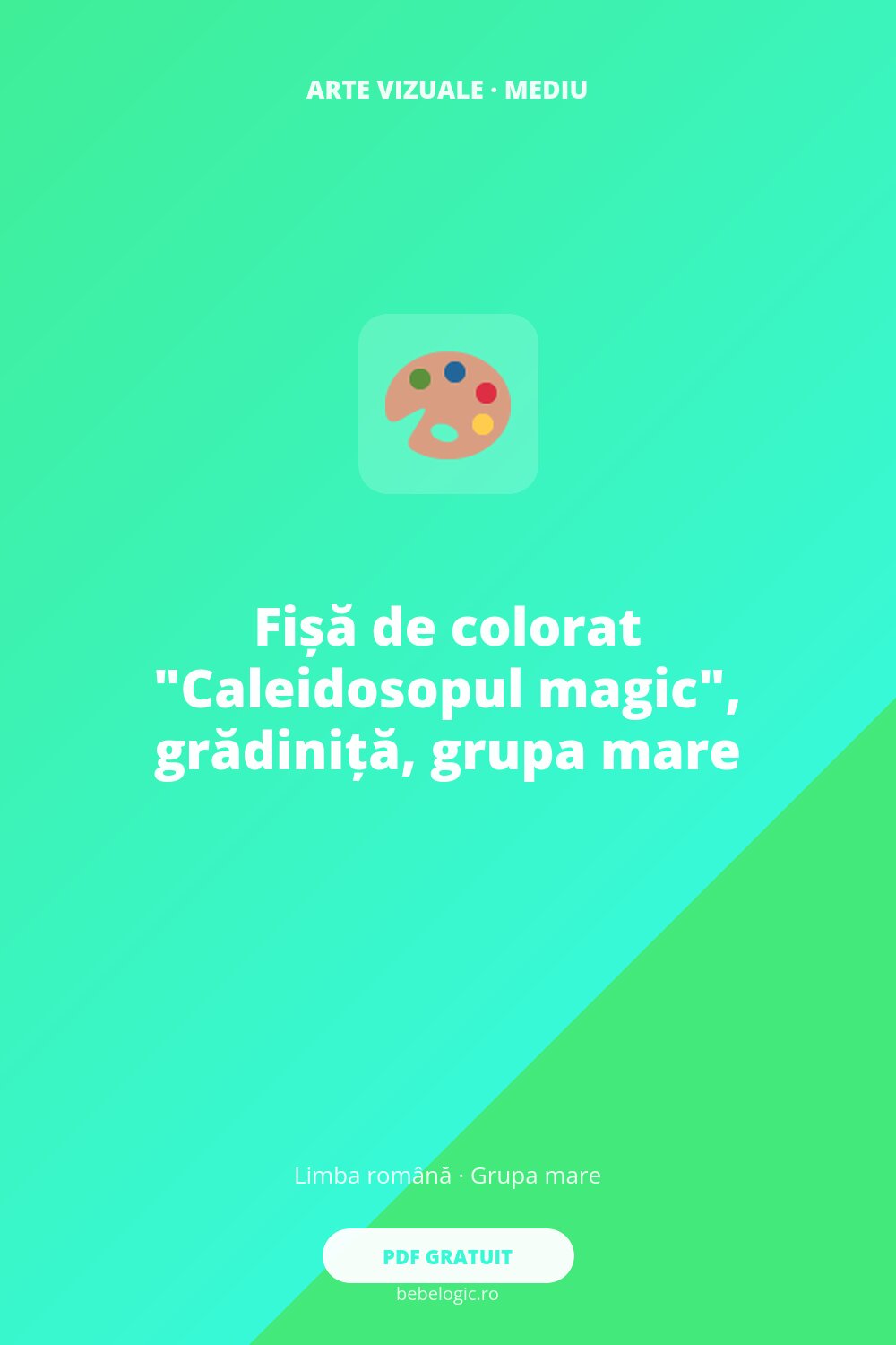 Fișă de colorat „Caleidosopul magic”, grădiniță, grupa mare